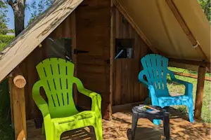 Camping De Lanven - Blick auf eine Mietunterkunft für zwei Personen