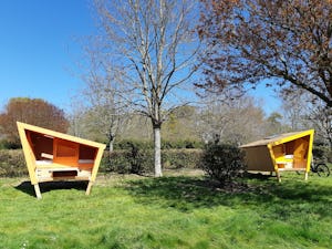 Camping de Locouarn - Kleine Mobilheime auf dem Campingplatz