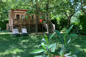 Camping De Peyroche - Mobilheim mit Terrasse auf dem Campingplatz