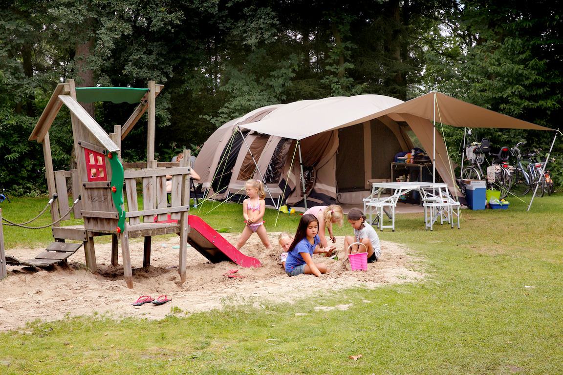Camping De Wildhoeve  - Kinderspielplatz auf der Standplatzwiese auf dem Campingplatz