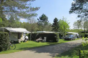 Camping De Zeven Heuveltjes - Campingbereich für Zelte und Wohnwagen im Schatten der Bäume
