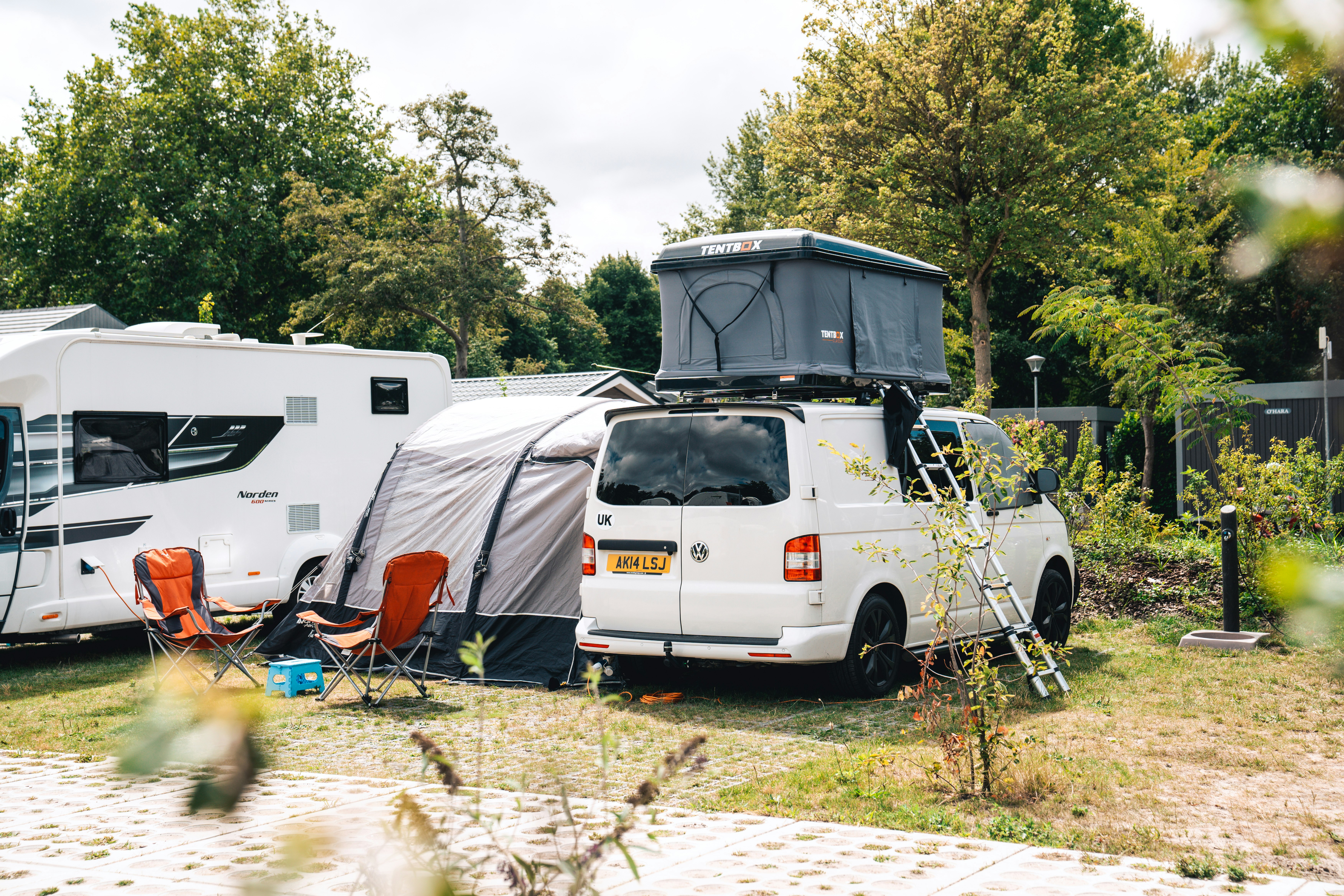 Camping Delftse Hout - Standplätze umgeben von Bäumen