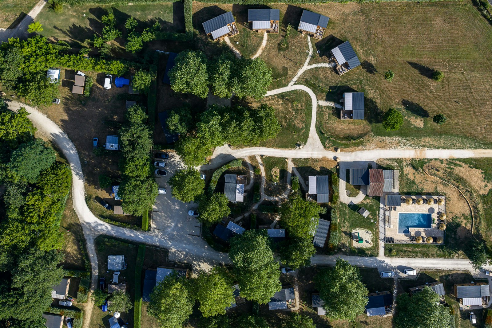 Camping Domaine des Chênes Verts  - Luftaufnahme des Campingplatzes