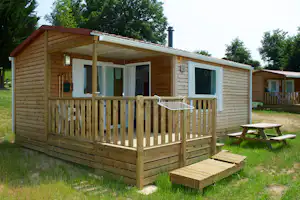 Camping Domaine Laborde - Mobilheim vom Campingplatz mit Veranda