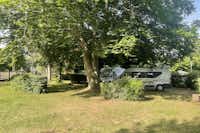 Camping du Canal de Berry - Stellplätze im Schatten der Bäume