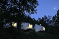 Camping du Mettey - umringt von Wald Ferienwohnungen bei Nacht