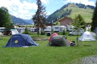 Camping Eggmatte - Zelte und Wohnwagen auf den Stellplätzen