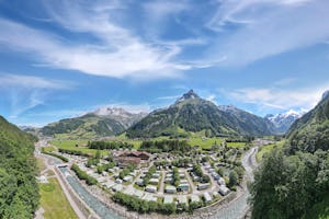 Alpenresort Eienwäldli Engelberg - Campingplatz aus der Vogelperspektive