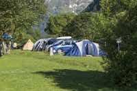 Camping Eienwäldli  -  Zeltplatz vom Campingplatz im Grünen mit Blick auf die Alpen
