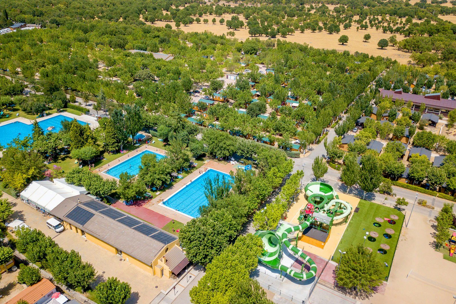 Camping El Escorial - Luftaufnahme des Campingplatzes