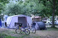 Camping El Molino - Zeltplätze unter den Bäumen