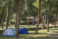 Camping El Vedado  - Zelte auf dem Stellplatz vom Campingplatz auf grüner Wiese