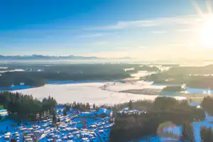 Camping Elbsee - Luftaufnahme des Campingplatzes im Winter