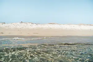 Camping Ermosa - Blick auf den Strand vom Campingplatz am Meer