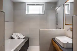 Camping Essenza Alpina - Privates Badezimmer auf dem Campingplatz