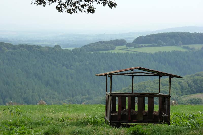 Camping et Gîtes Des Bains - Blick auf das grüne Hügelland
