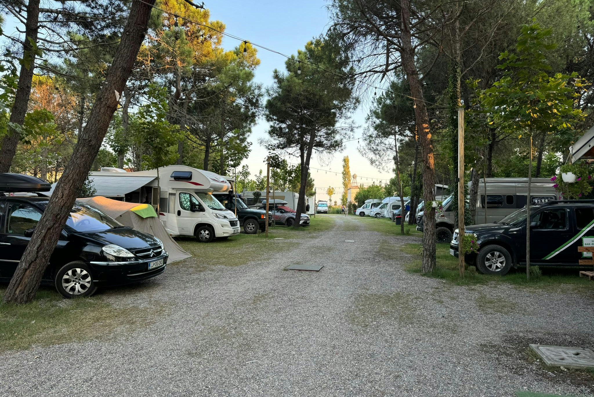 Camping Familja - Standplätze zwischen den Bäumen auf dem Campingplatz
