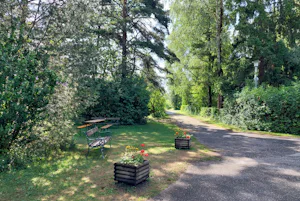 Camping Ferien am Walde - Sitzgelegenheiten in der Natur auf dem Campingplatz