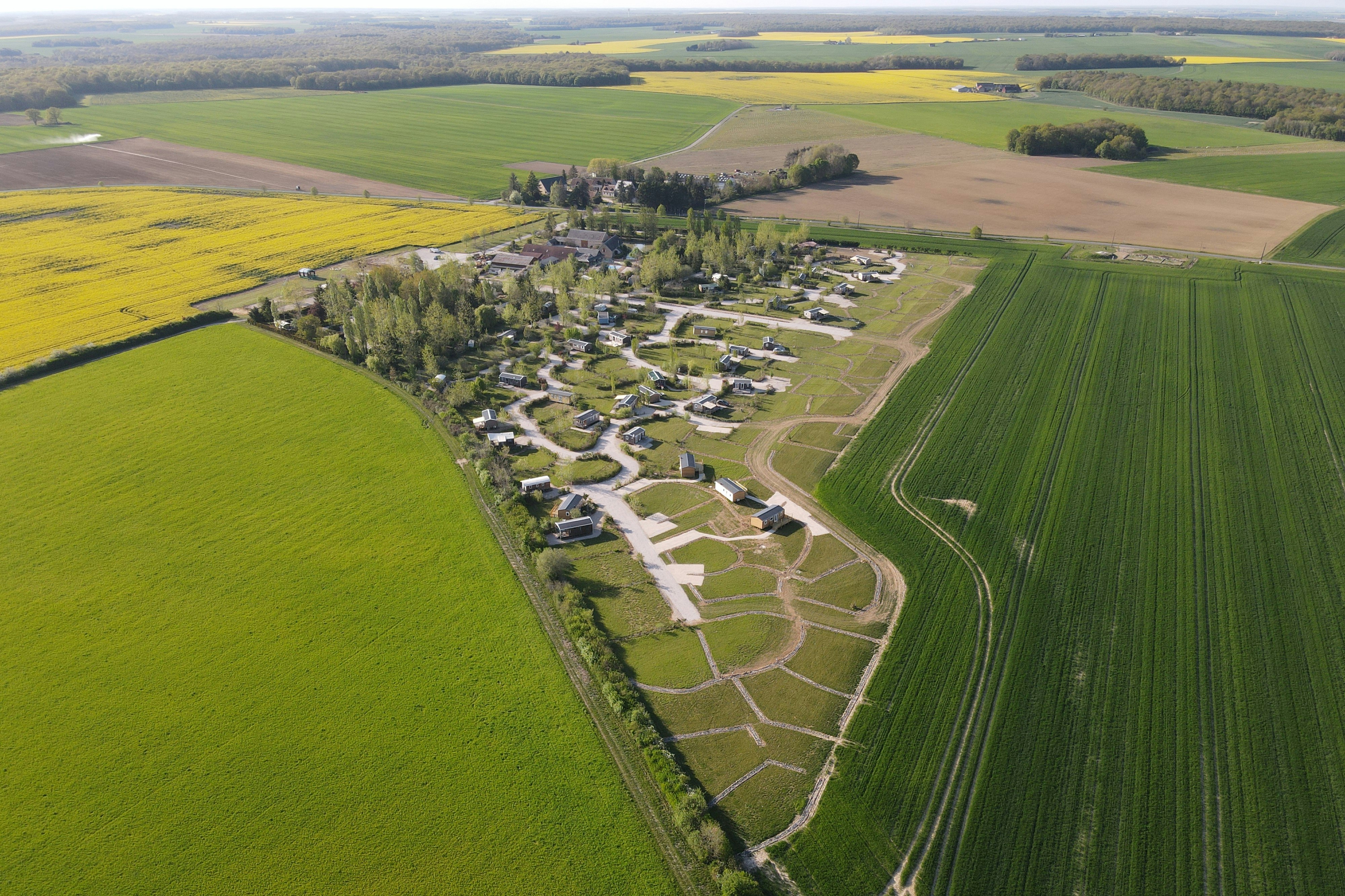 Camping Ferme de Prunay  - Campingplatz aus der Vogelperspektive