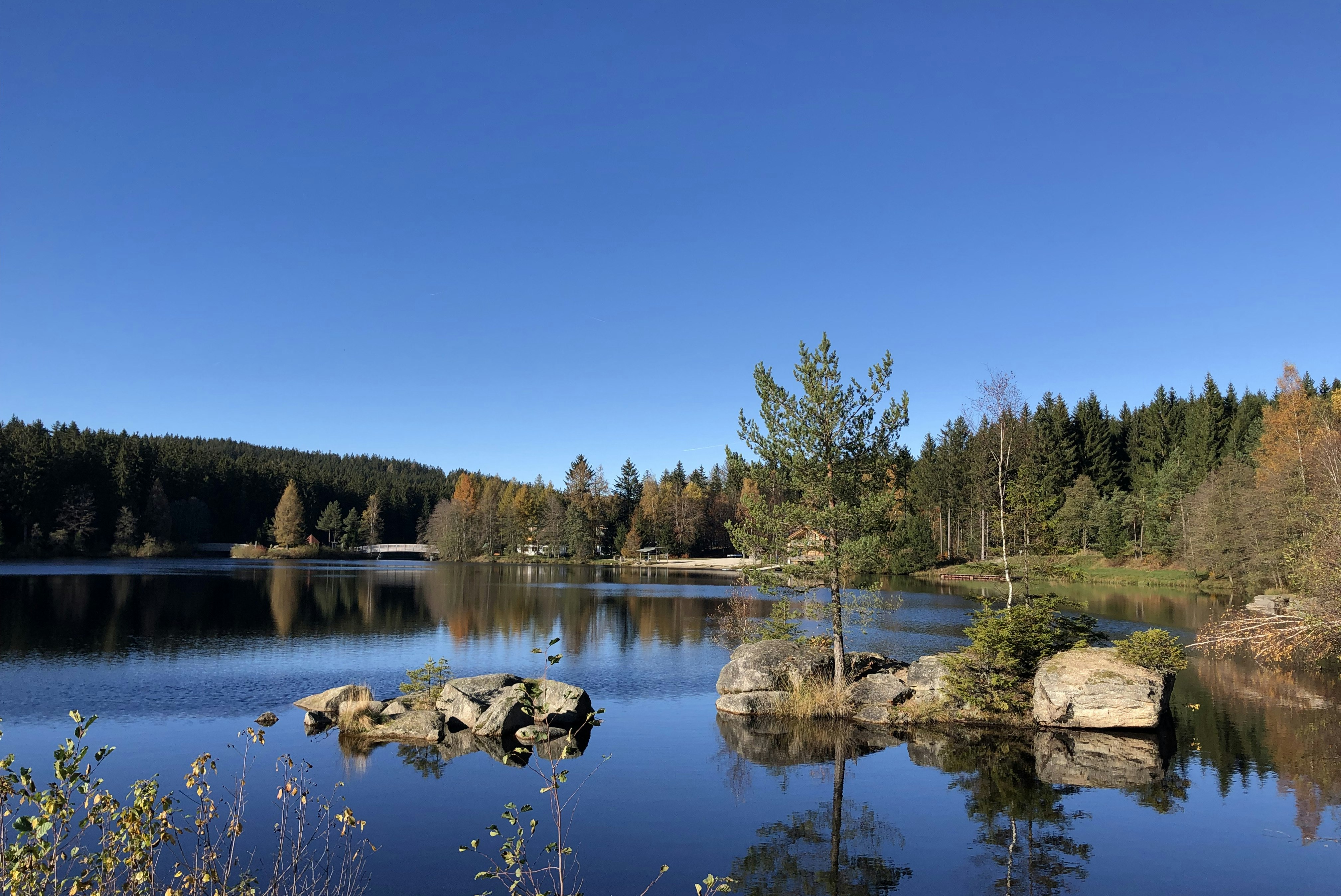 Camping Fichtelsee - Blick auf den See am Campingplatz