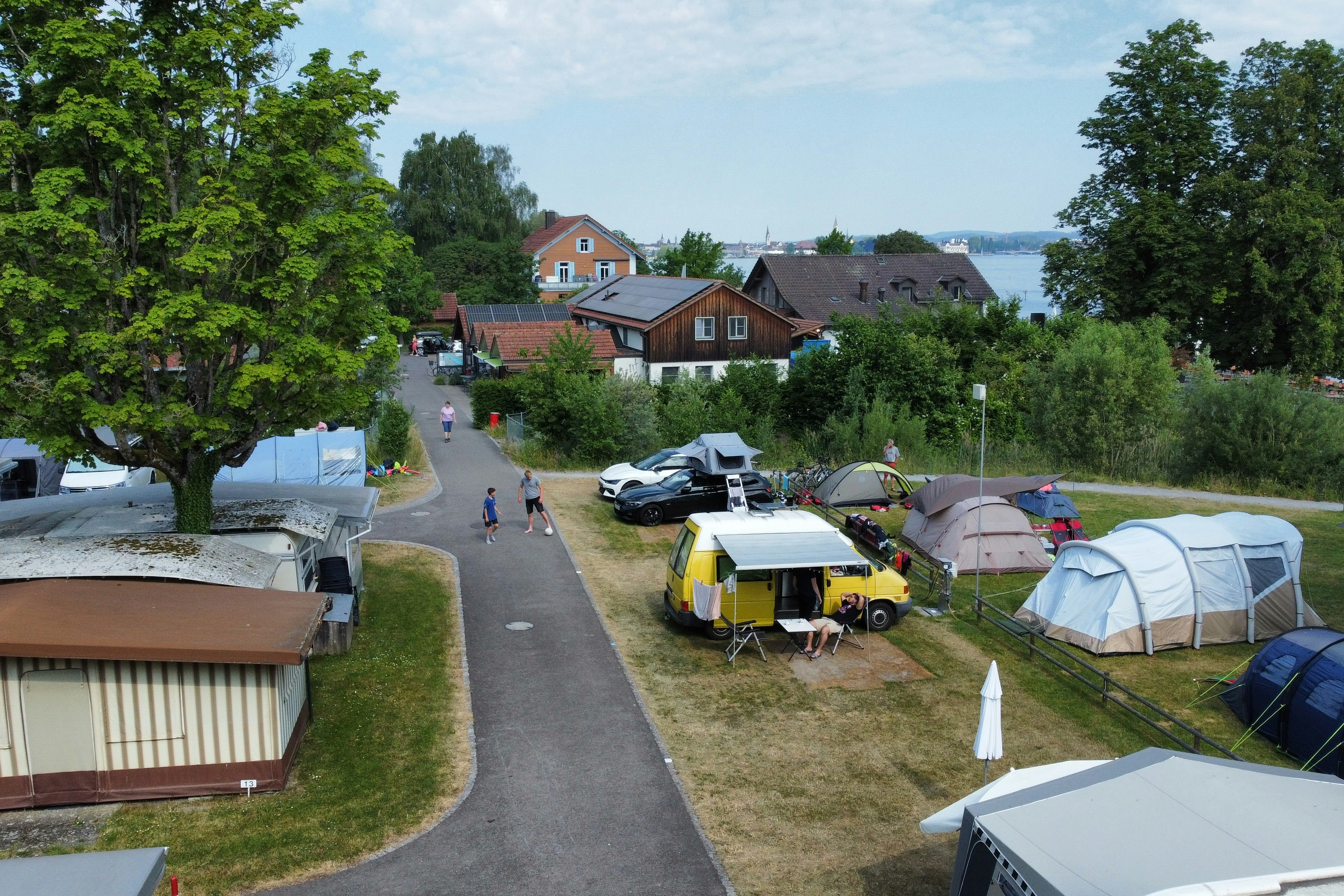 Camping Fischerhaus - Blick auf die Stellplätze auf dem Campingplatz