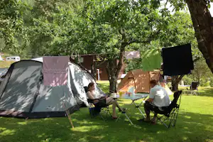 Camping Flåm - Zeltstellplätze unter Bäumen auf dem Campingplatz
