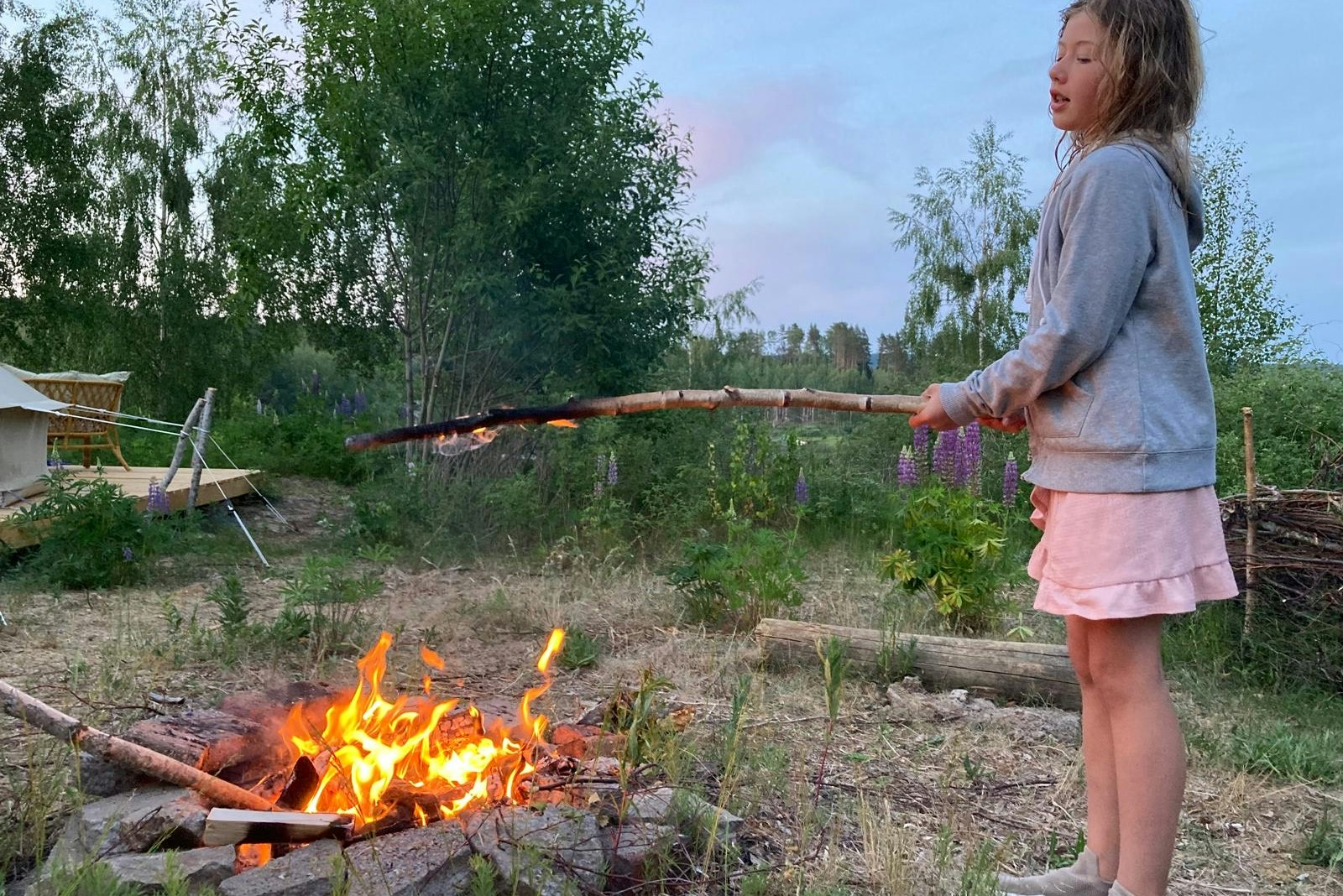 Camping Fristad - Lagerfeuer auf dem Campingplatz