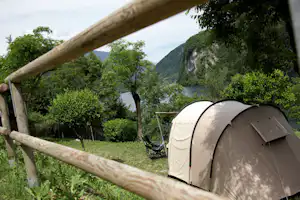 Camping Gajole - Zeltplatz vom Campingplatz mit Blick auf den See