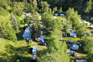Camping Geschina - Luftaufnahme des Campingplatzes