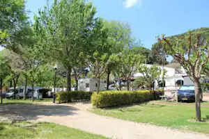 Camping Globo Rojo - Wohnwagen- und Zeltstellplatz vom Campingplatz zwischen Bäumen