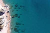 Camping Globo Rojo  - Strand am Mittelmeer vom Campingplatz aus der Vogelperspektive