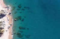 Camping Globo Rojo  - Strand am Mittelmeer vom Campingplatz aus der Vogelperspektive