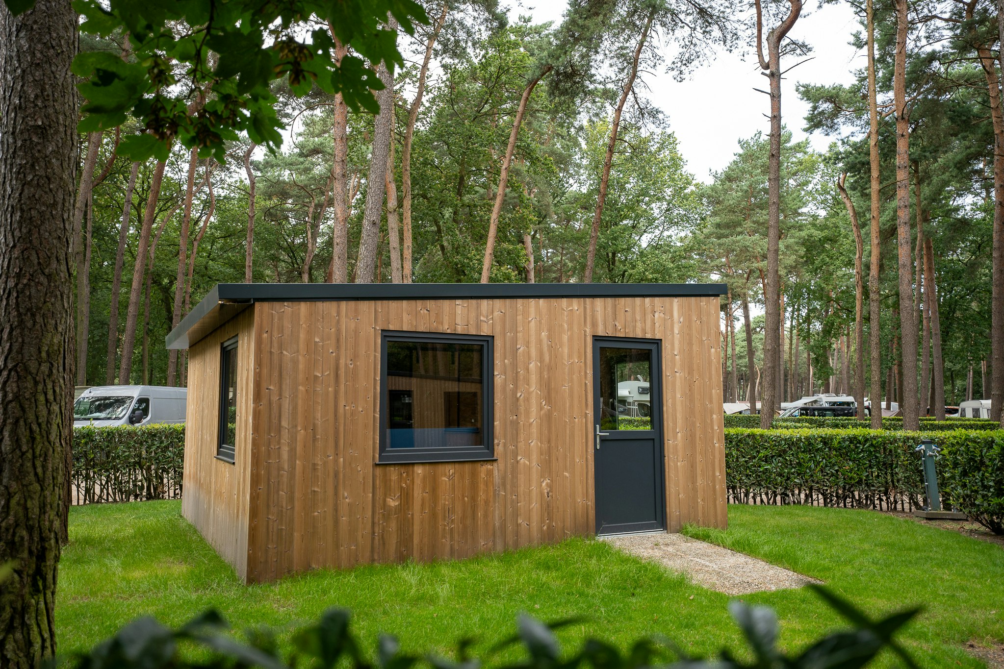 Familiepark Goolderheide - Blick auf eine Mietunterkunft auf dem Campingplatz