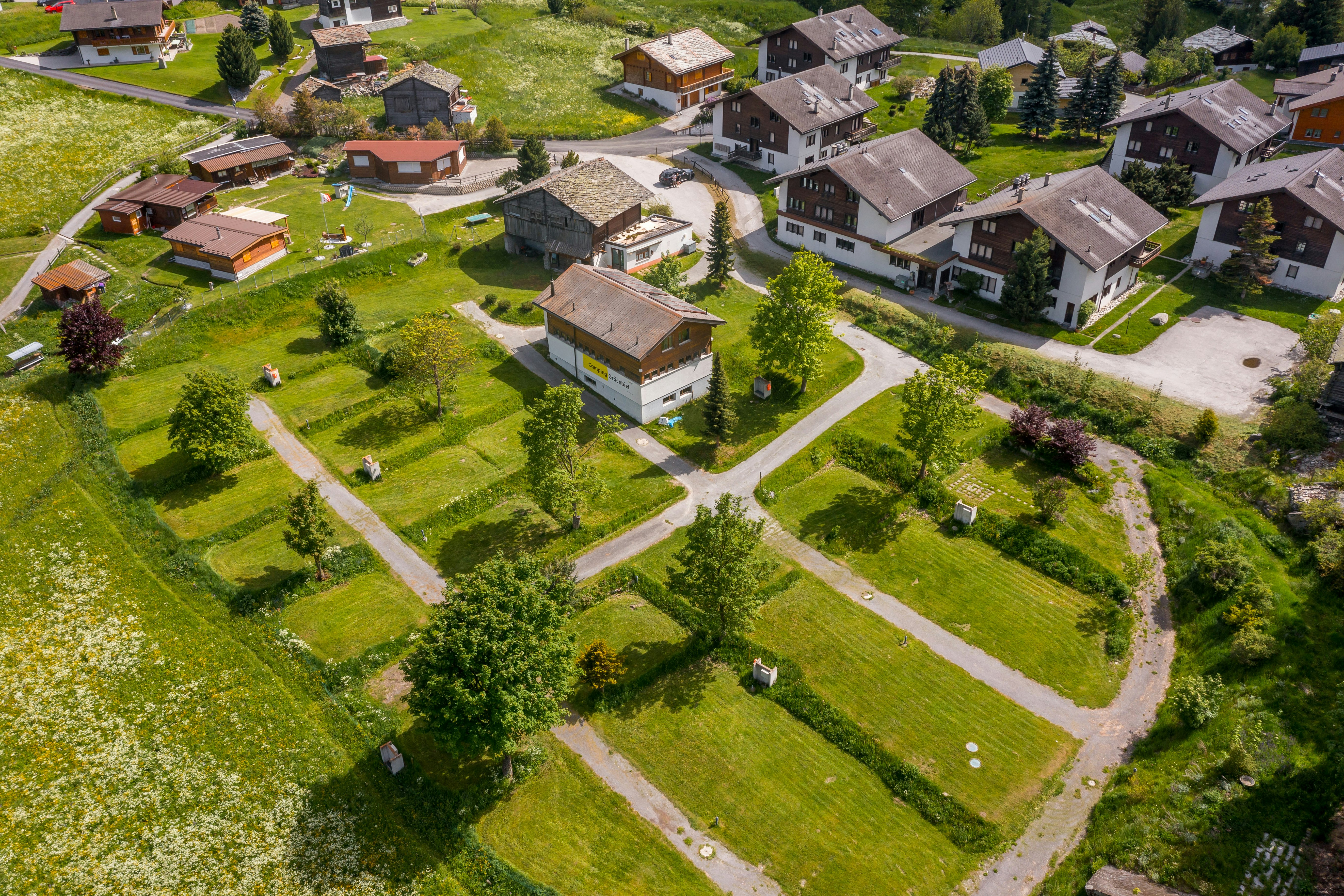 Camping Grächbiel  - Luftaufnahme des Campingplatzes