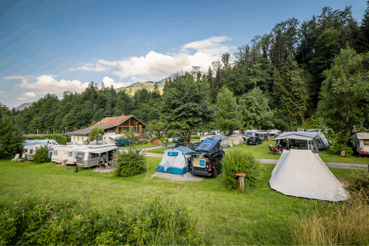 Camping Grassi - Standplätze auf der Wiese auf dem Campingplatz