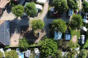 Camping Gretl am See - Wohnwagen- und Zeltstellplatz vom Campingplatz im Grünen aus der Vogelperspektive