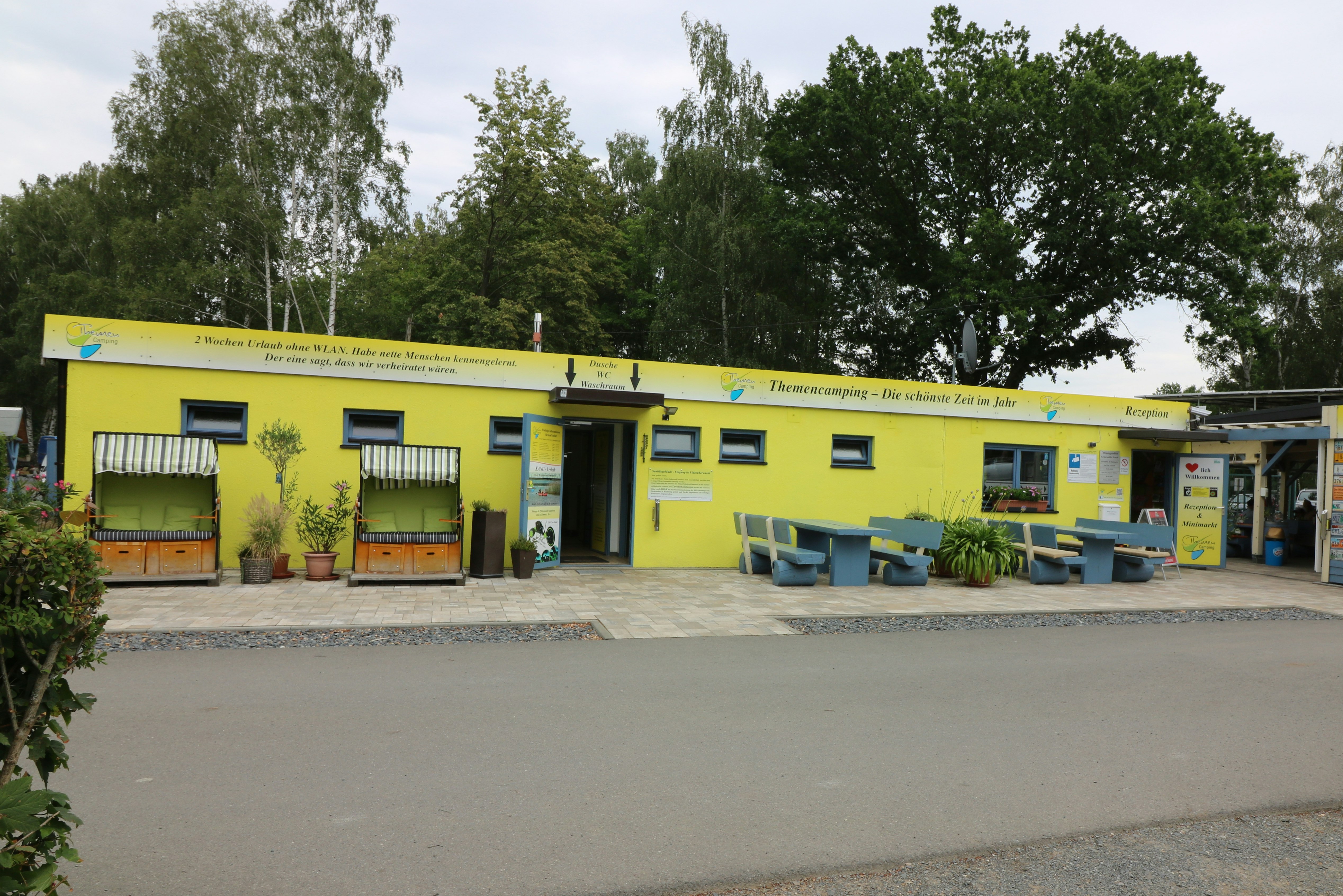 Themencamping Grünewalder Lauch  Camping Grünewalder Lauch - Rezeption auf dem Campingplatz