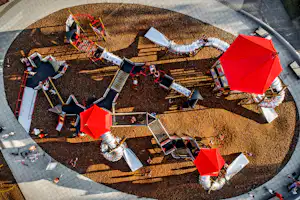 Camping Gustavsvik - Blick auf den Kinderspielplatz aus der Vogelperspektive