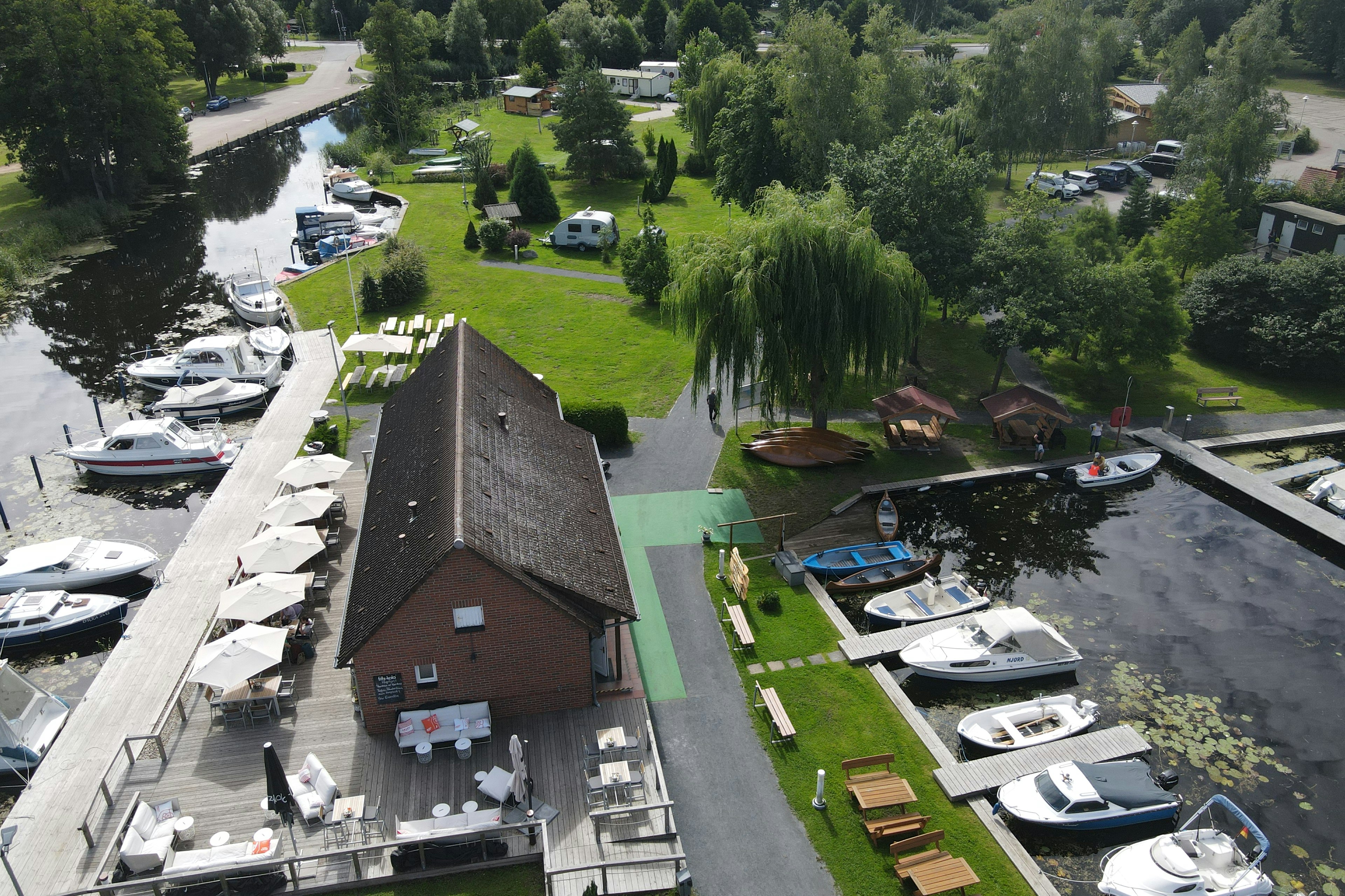 Camping Hafen Eggesin   Hafen Eggesin - Camping - Hafenbar - Campingplatz aus der Vogelperspektive