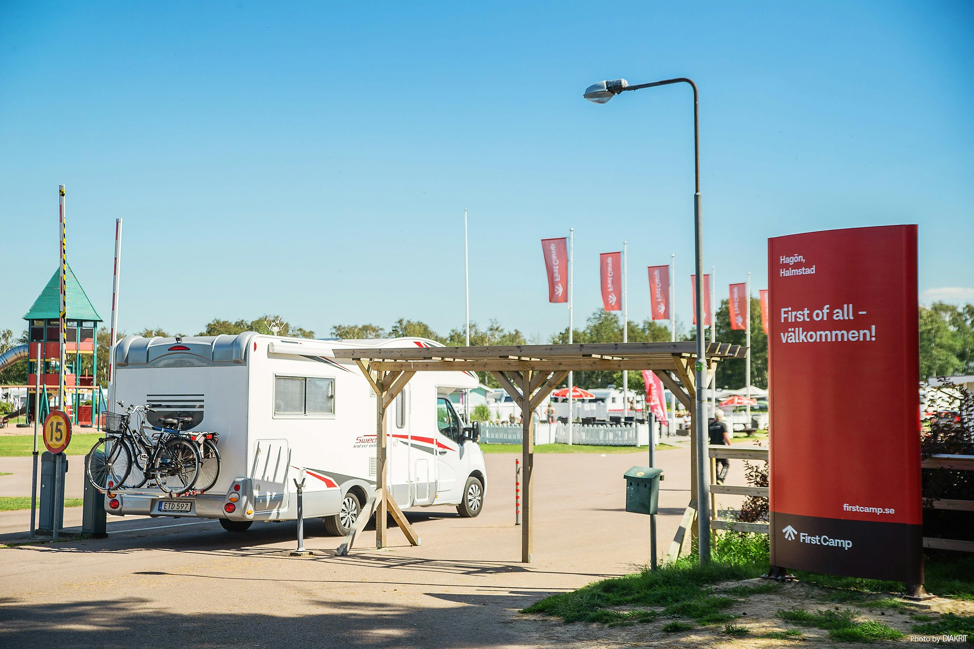 First Camp Hagön-Halmstad - Einfahrt des Campingplatzes