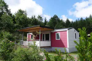 Camping Harfenmühle - Mobilheim vom Campingplatz mit Veranda