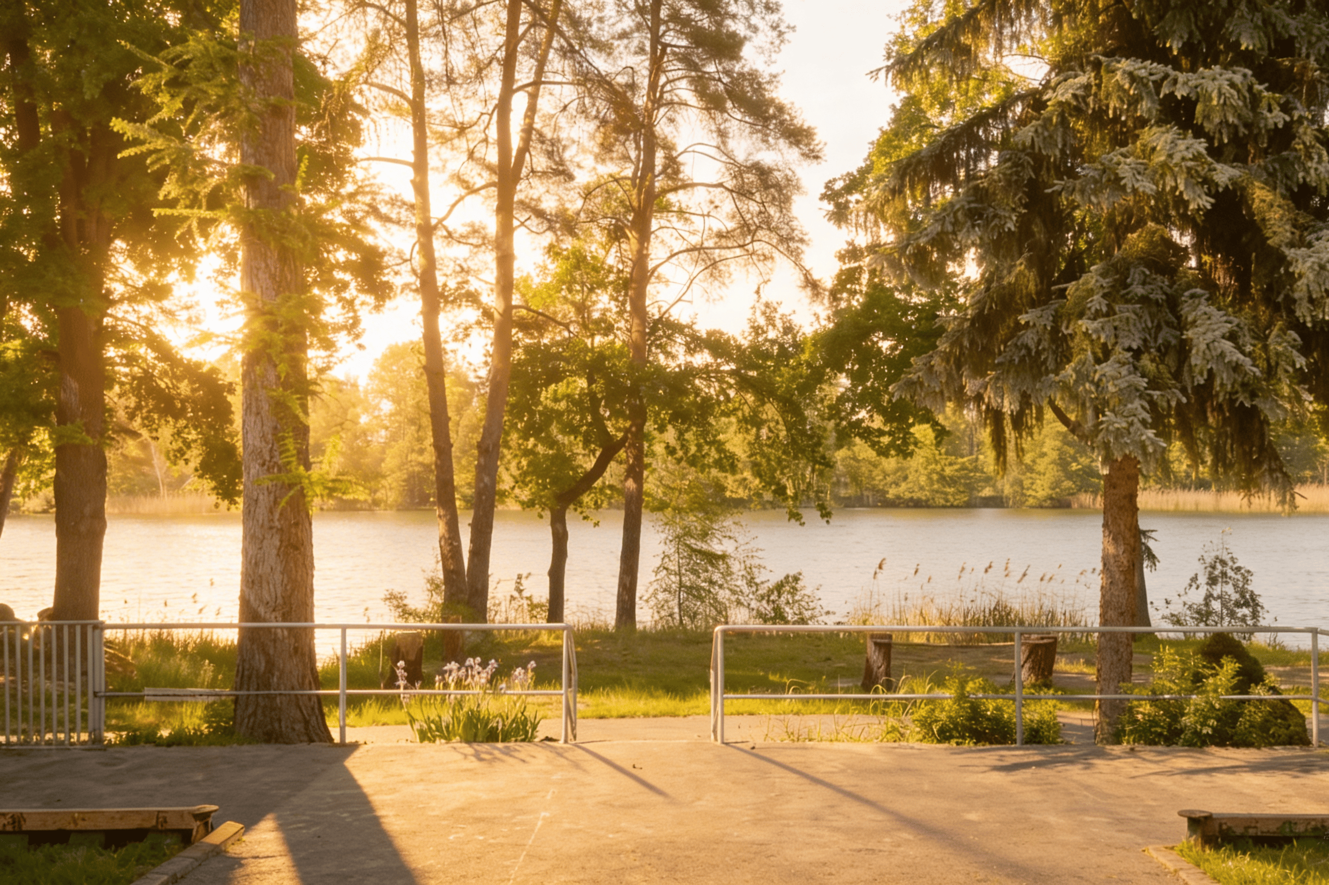 Camping Heideblick - Blick auf den Fluss vom Campingplatz aus