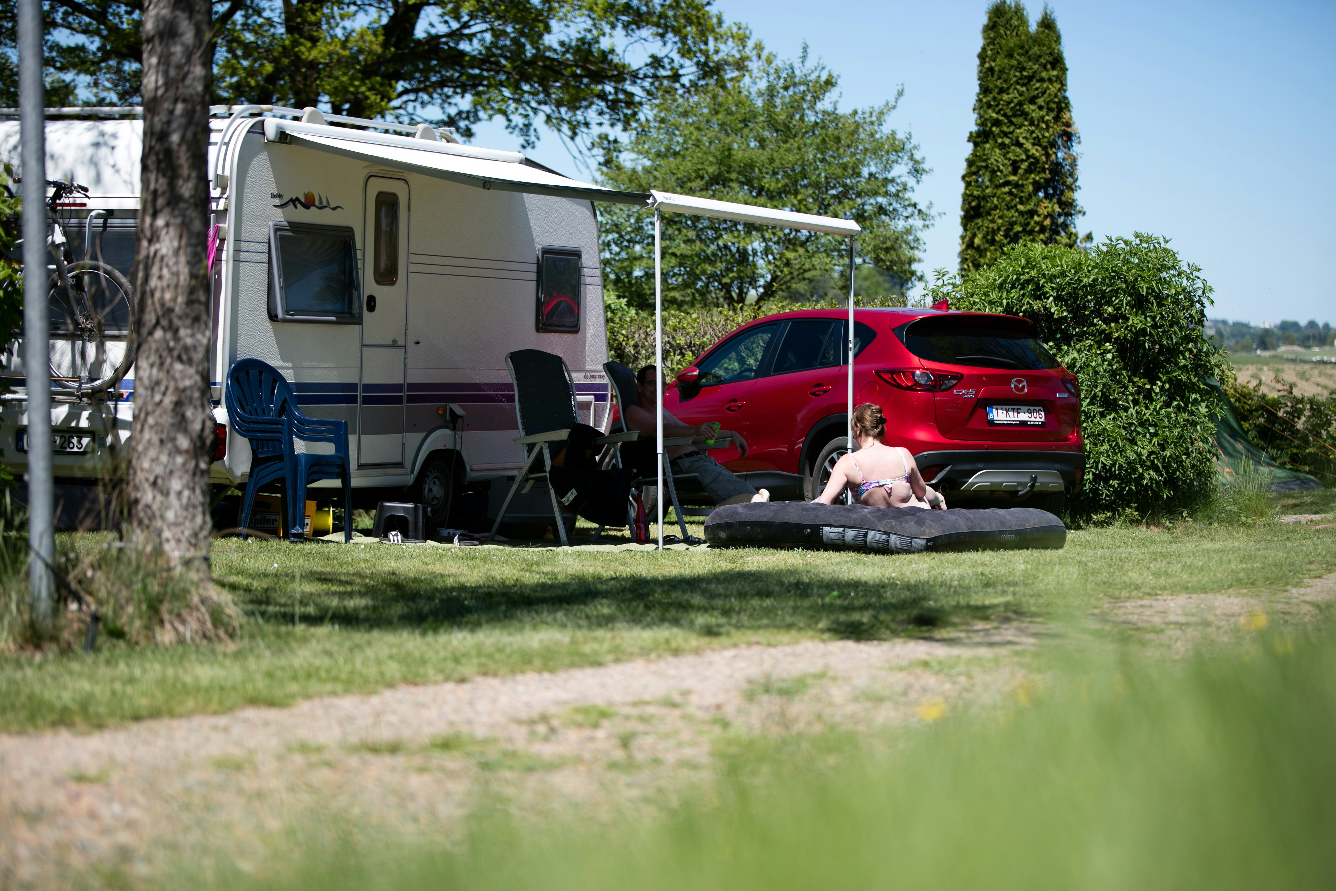 Camping Hohenbusch - Stellplatz auf der Wiese auf dem Campingplatz