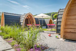 Camping Hüttenberg - Mobilheime mit Veranda auf dem Campingplatz
