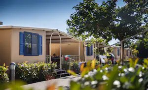 Camping Jolly - Mobilheim mit Terrasse im Grünen auf dem Campinglatz