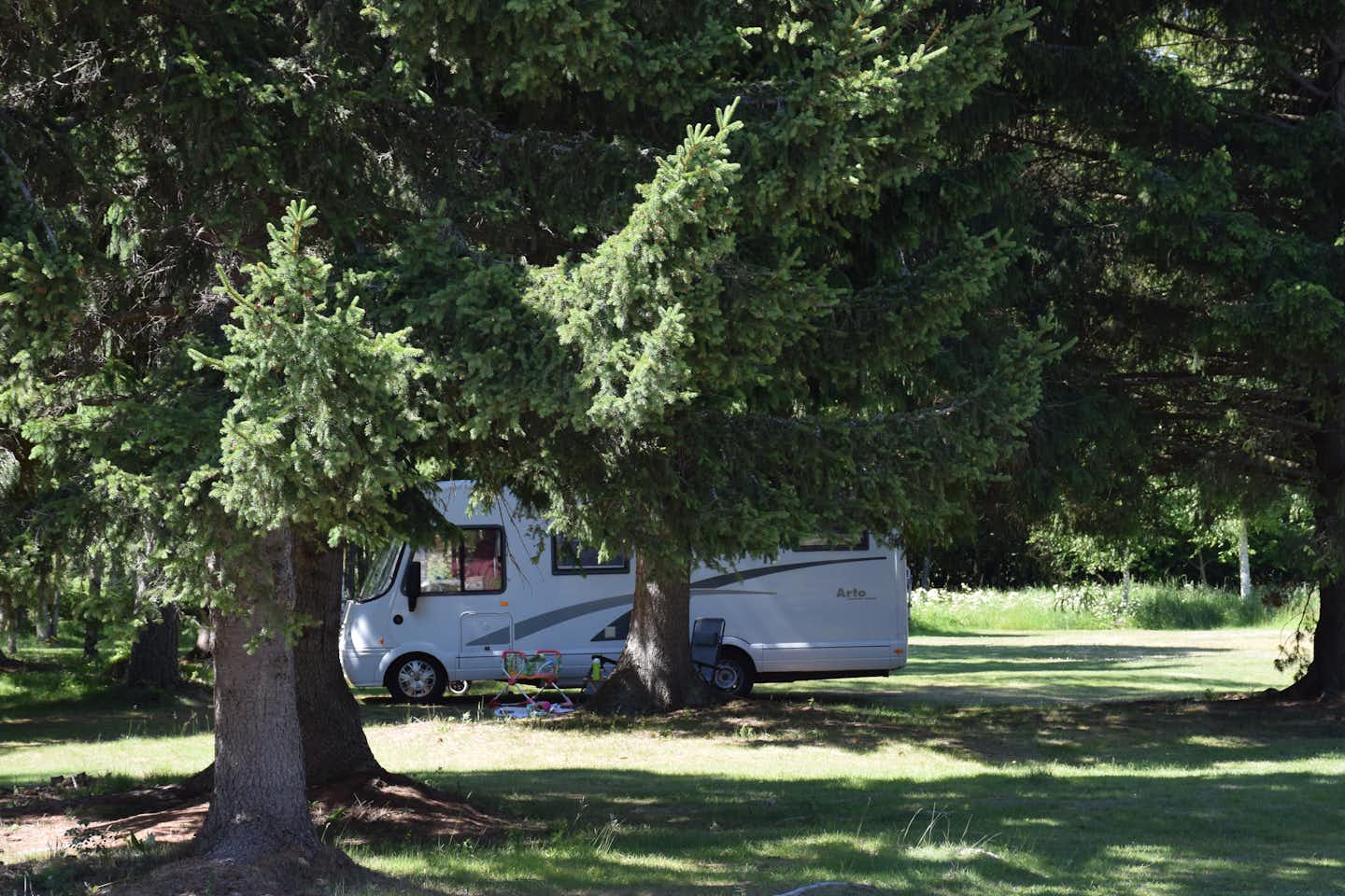 Kapellskärs Camping - Stellplatz im Schatten der Bäume