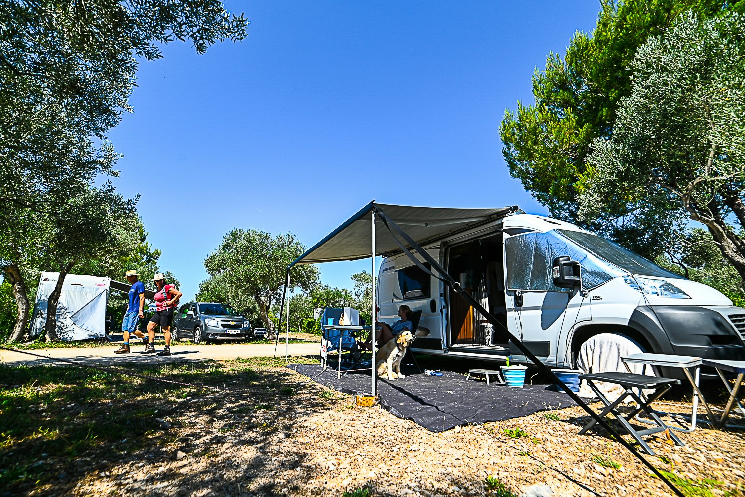 Camping Kovačine - Standplätze von Bäumen umgeben
