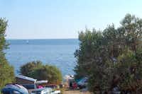 Camping Škovrdara  -  Luftaufnahme vom Stellplatz auf dem Campingplatz am Adriatischen Meer