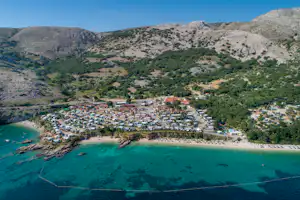 Camping Škrila - Campingplatz an der Adria aus der Vogelperspektive