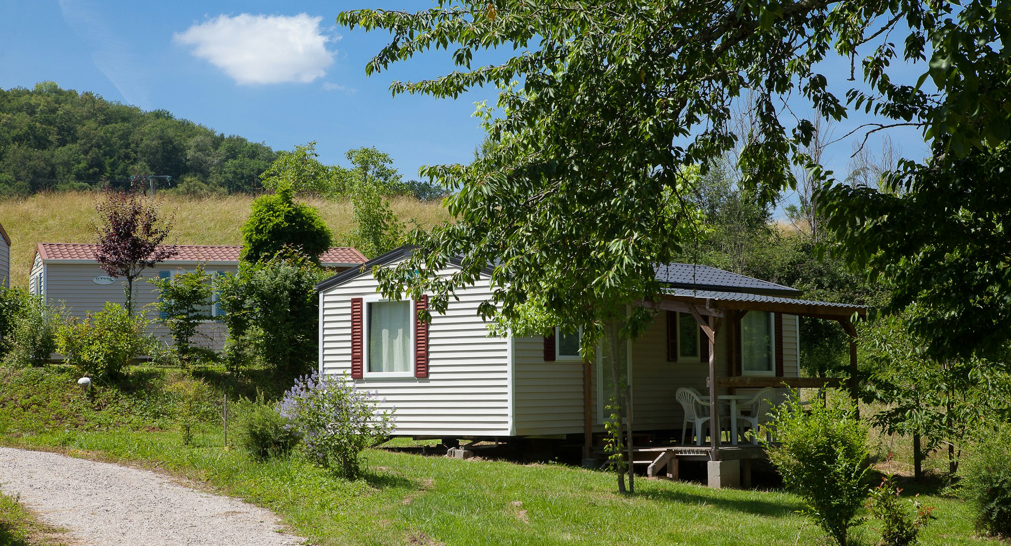 Camping L' Eau Vive  - Mobilheim auf dem Campingplatz